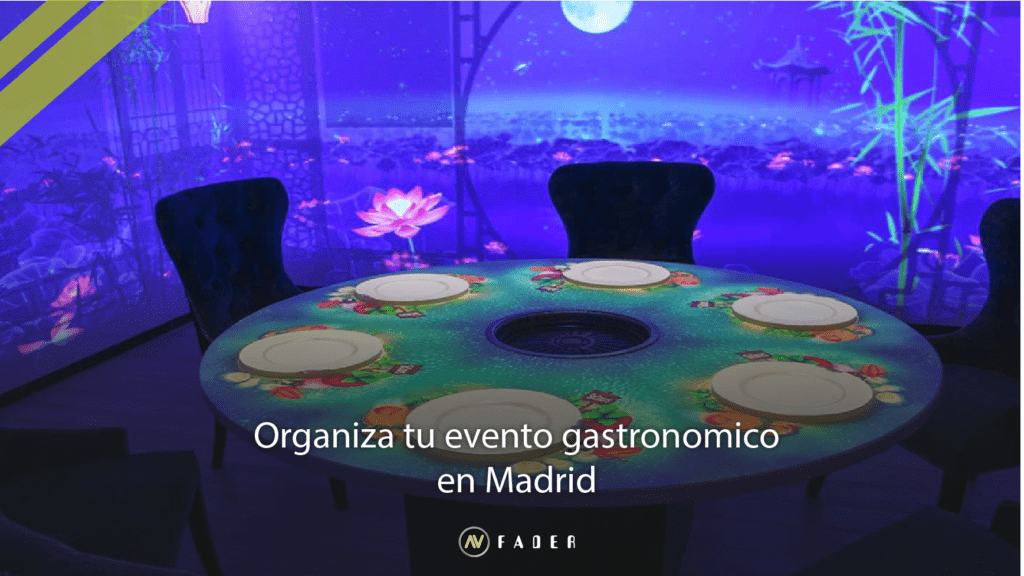 evento gastronomico en Madrid restaurante proyector